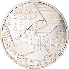 France, 10 Euro, 2012, Paris, Bretagne, MS(60-62), Silver
