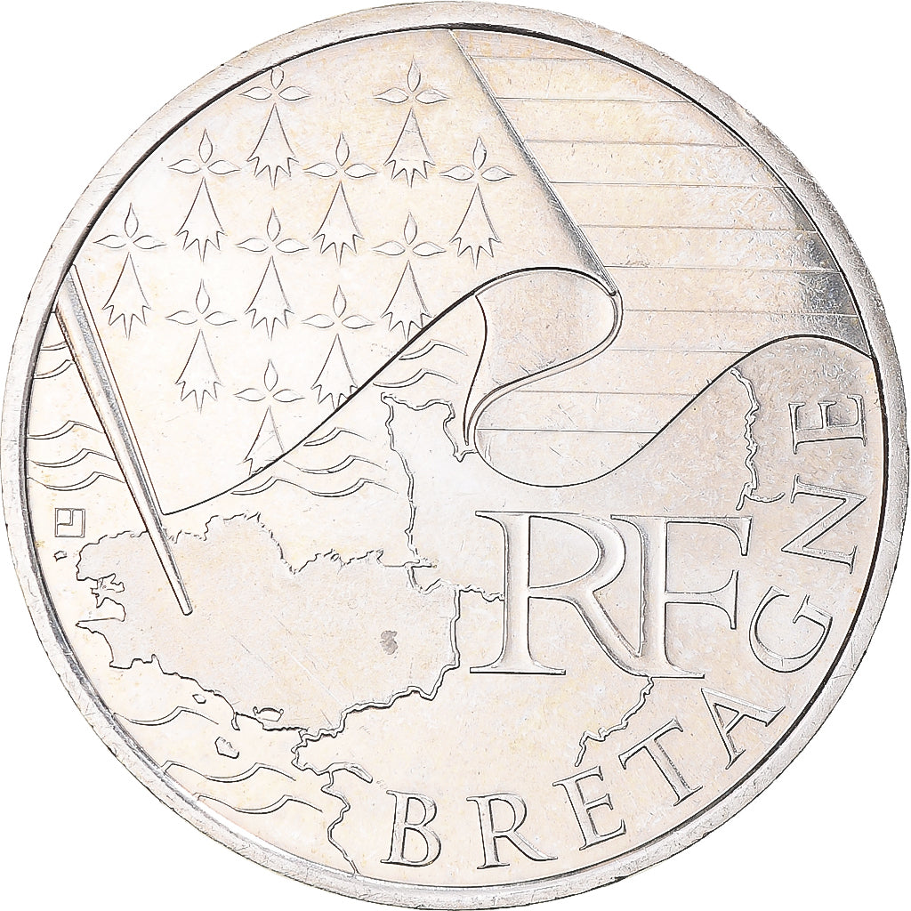 Frankreich, 10 Euro, Bretagne, 2010, Paris, Silber, VZ+