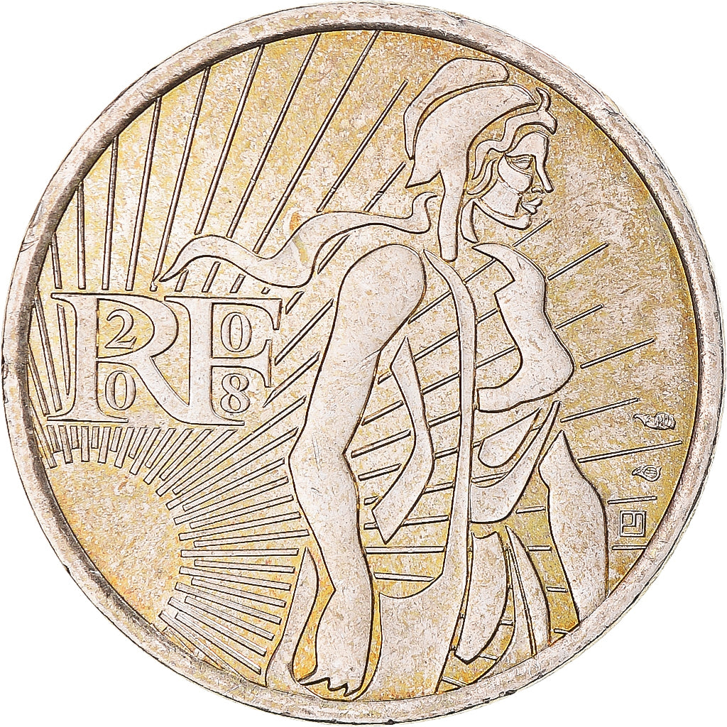 France, 5 Euro, 2008, Paris, Semeuse, MS(60-62), Silver