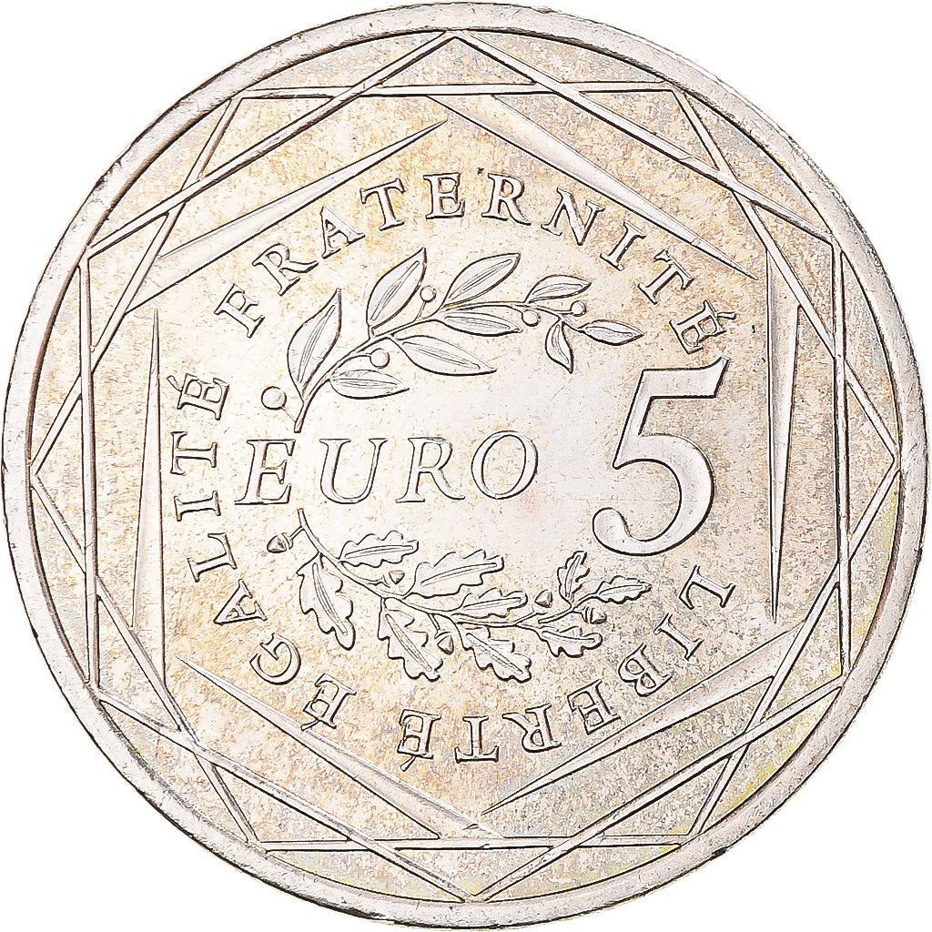 France, 5 Euro, 2008, Paris, Semeuse, MS(60-62), Silver