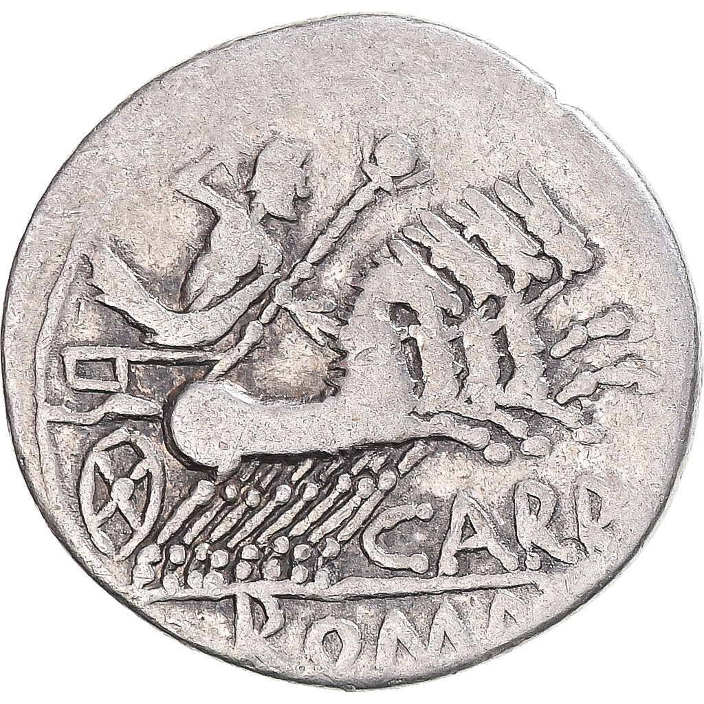 Moeda, Papiria, Denarius, 121 BC, Rome, VF(20-25), Prata, Crawford:279/1