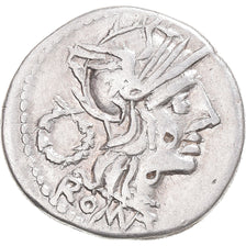 Coin, Cloulia, Denarius, 128 BC, Rome, AU(50-53), Silver, Crawford:260/1
