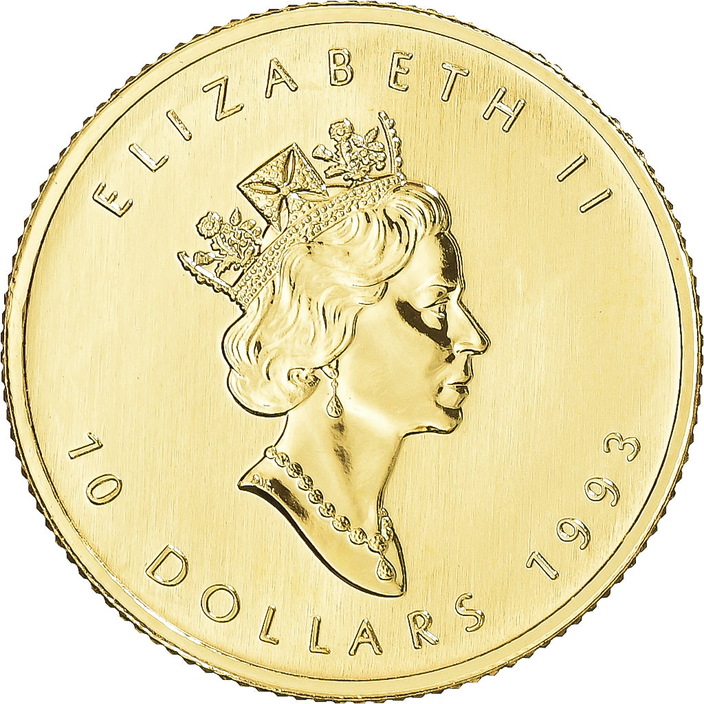 Münze, Kanada, 10 Dollars, 1993, Maple Leaf, STGL, Gold