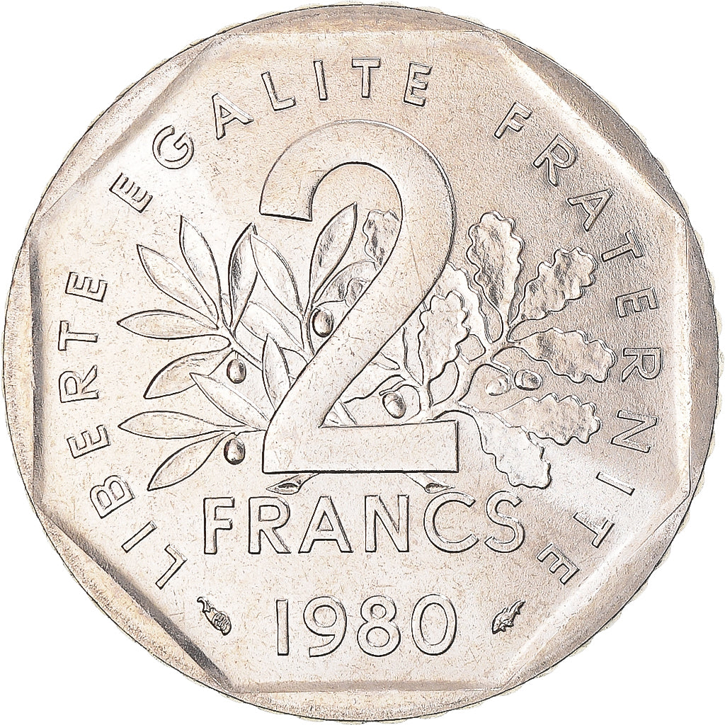 Moneta, Francia, 2 Francs, 1980, Paris, FDC, Nichel, Gadoury:547