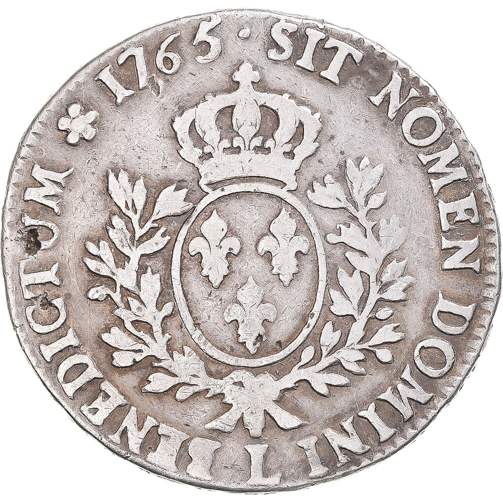 Moneta, Francia, Louis XV, Ecu, 1765, Bayonne, MB+, Argento, Gadoury:322