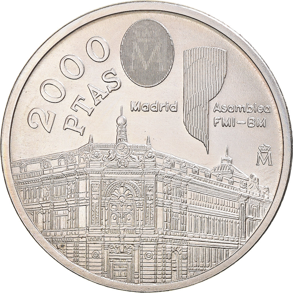 Moneta, Hiszpania, Juan Carlos I, 2000 Pesetas, 1994, MS(63), Srebro