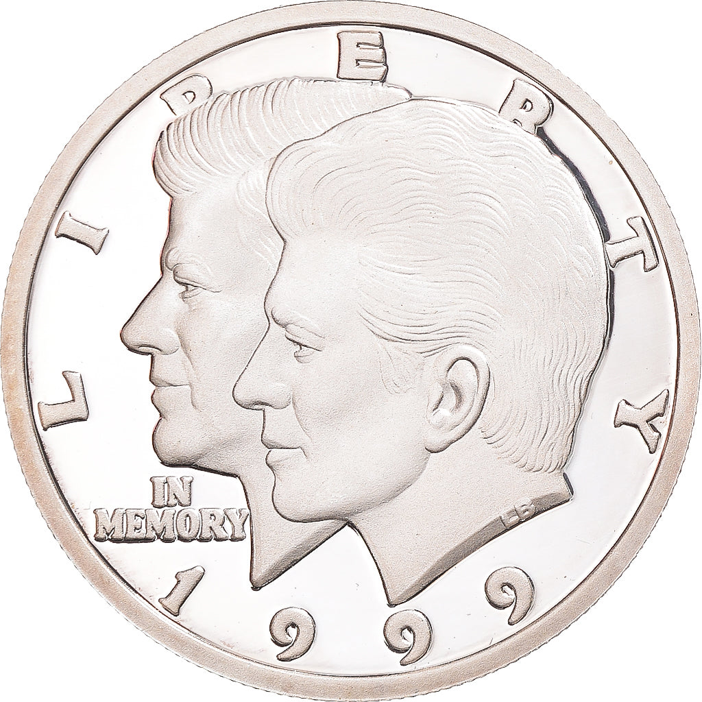 Coin, Liberia, 10 Dollars, 1999, John F. Kennedy, MS(65-70), Silver