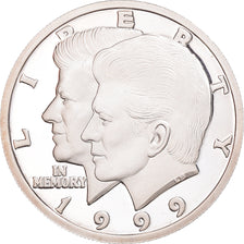 Coin, Liberia, 10 Dollars, 1999, John F. Kennedy, MS(65-70), Silver