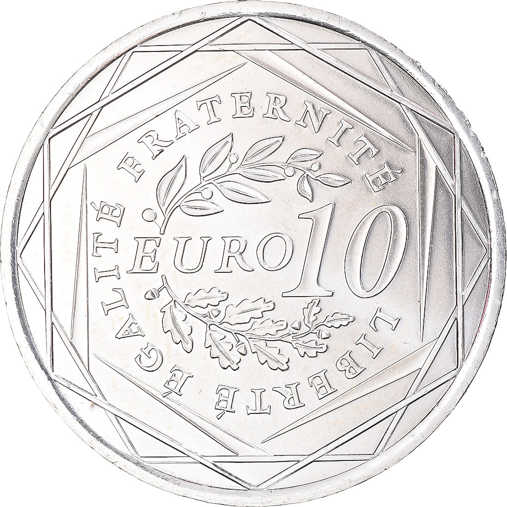França, 10 Euro, 2009, Paris, Semeuse, MS(64), Prata