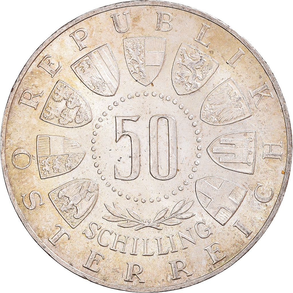 Moneta, Austria, 50 Schilling, 1963, AU(55-58), Srebro
