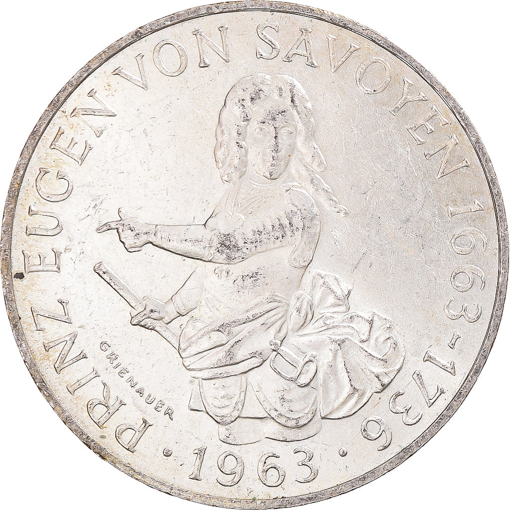 Moeda, Áustria, 25 Schilling, 1963, MS(60-62), Prata