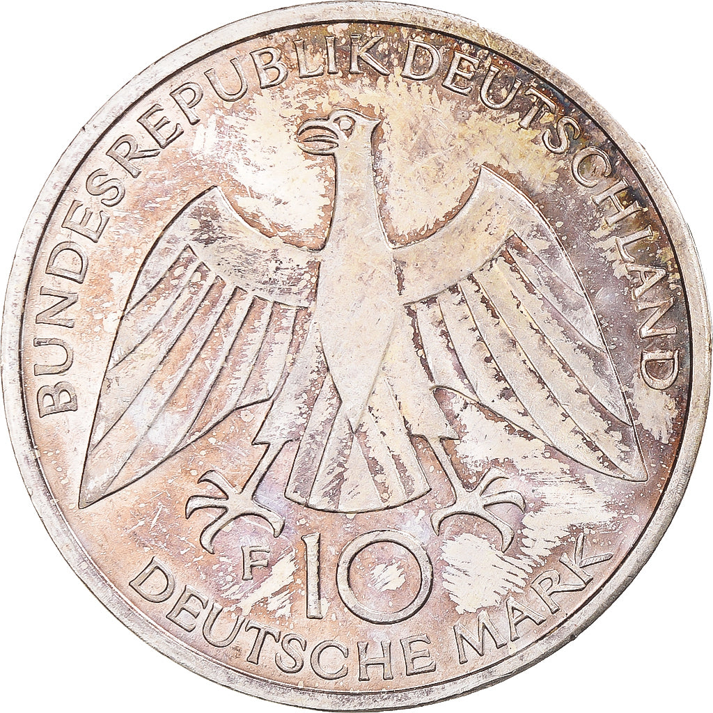 Coin, GERMANY - FEDERAL REPUBLIC, 10 Mark, 1972, Stuttgart, AU(55-58), Silver