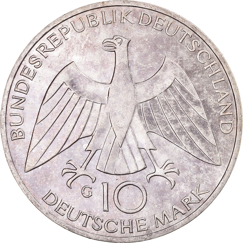 Munten, Federale Duitse Republiek, 10 Mark, 1972, Karlsruhe, PR+, Zilver, KM:131