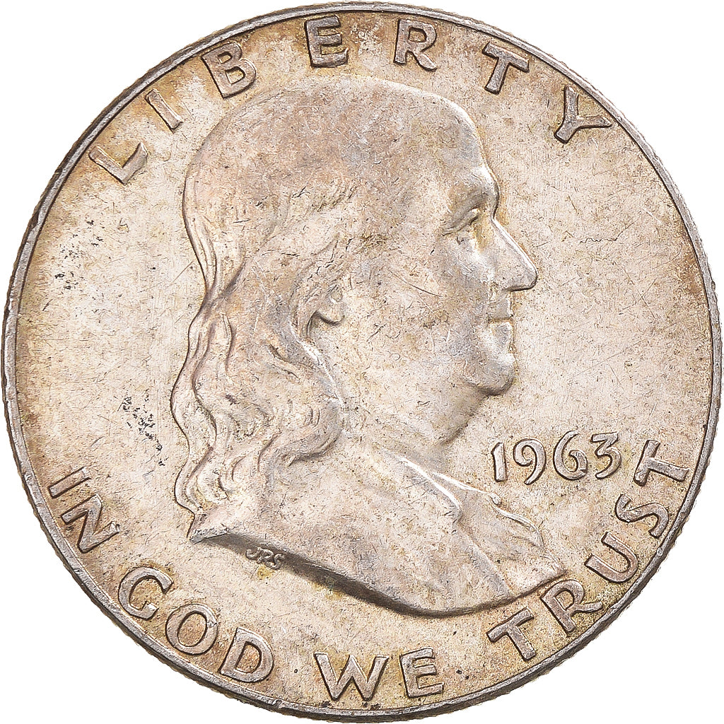 Coin, United States, Franklin Half Dollar, Half Dollar, 1963, U.S. Mint, Denver