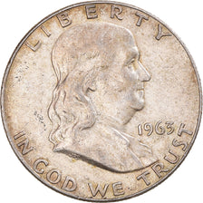 Coin, United States, Franklin Half Dollar, Half Dollar, 1963, U.S. Mint, Denver