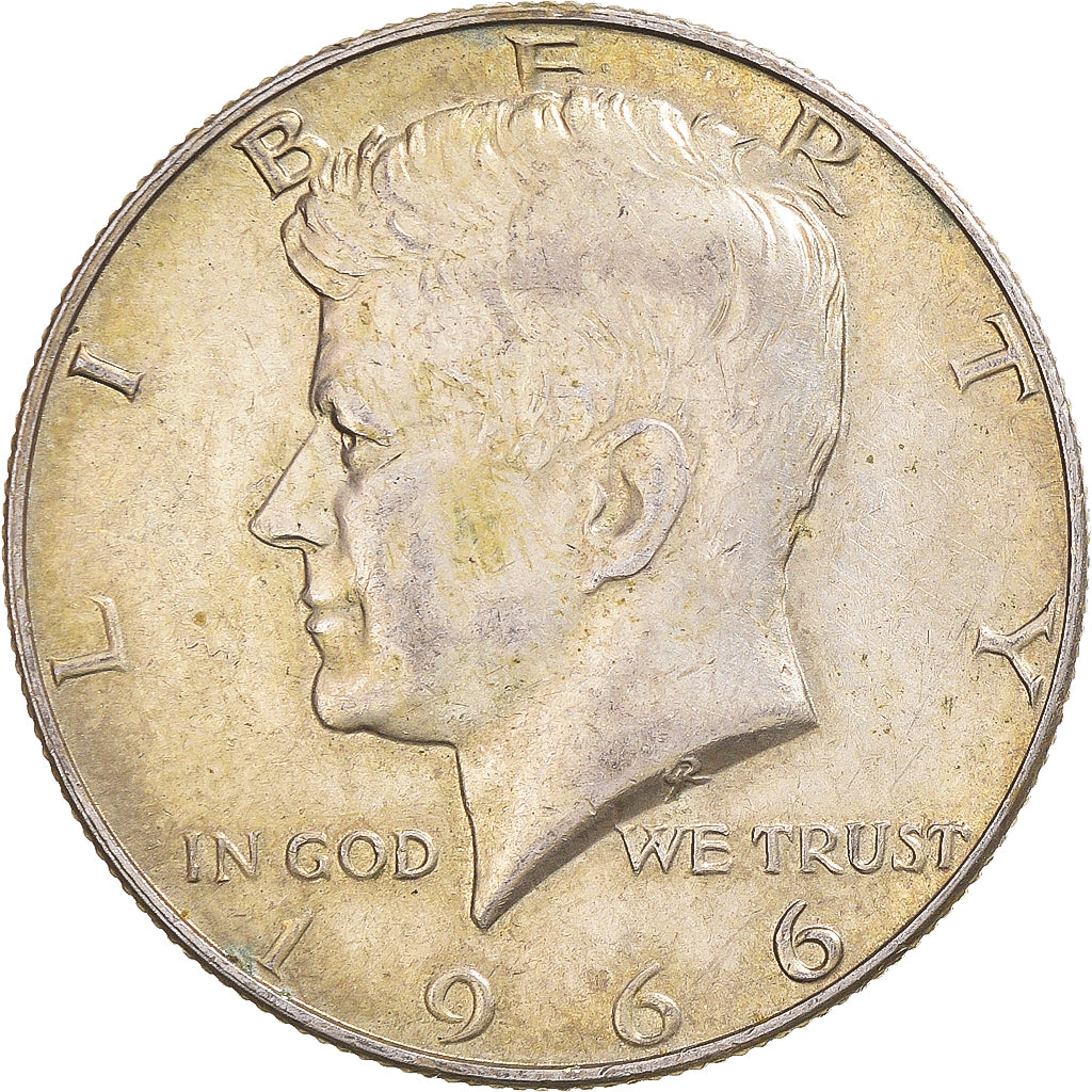Coin, United States, Kennedy, Half Dollar, 1966, U.S. Mint, AU(50-53), Silver