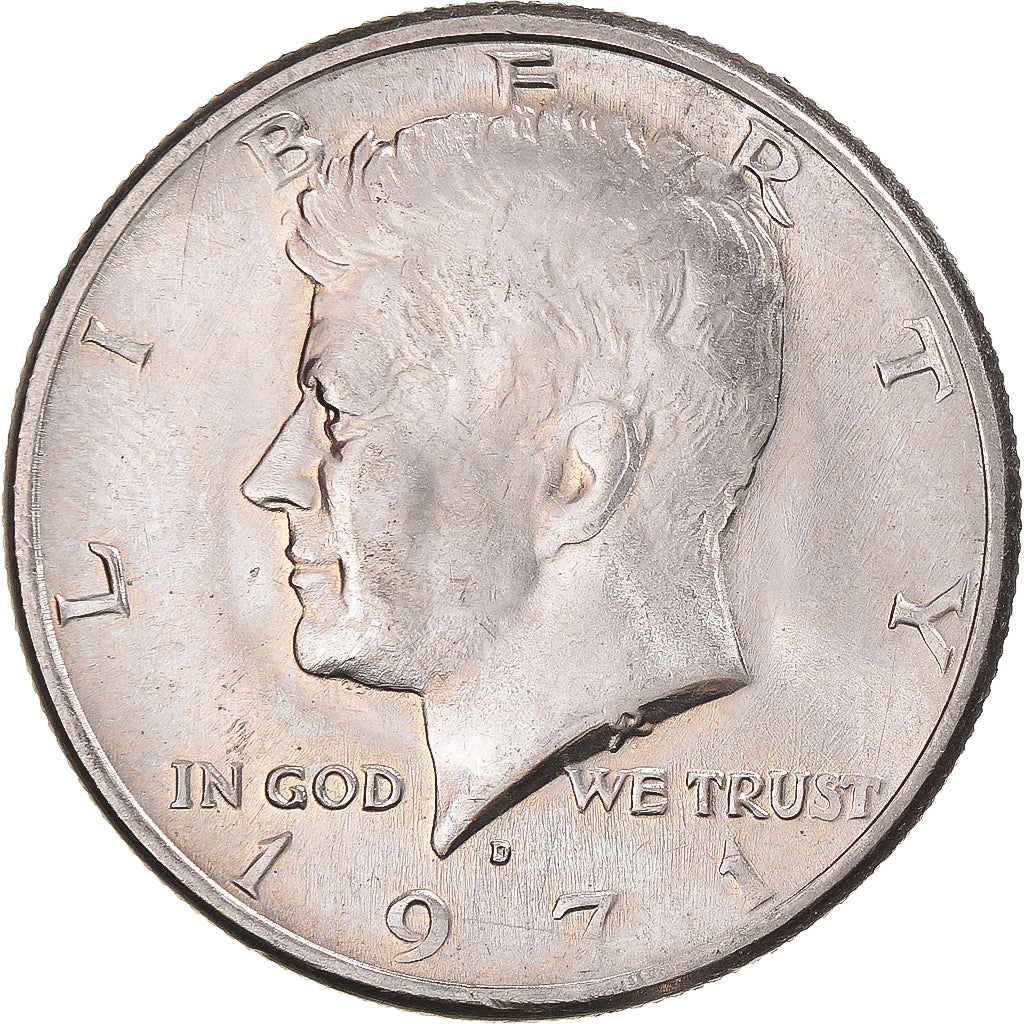 Coin, United States, Kennedy, Half Dollar, 1971, U.S. Mint, AU(50-53), Silver