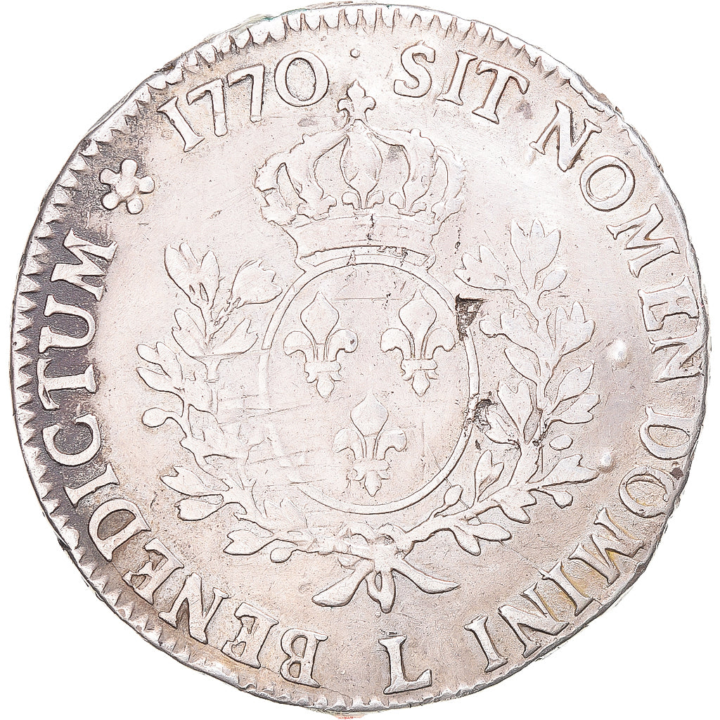 Munten, Frankrijk, Louis XV, Écu au bandeau, 1770, Bayonne, ZF, Zilver