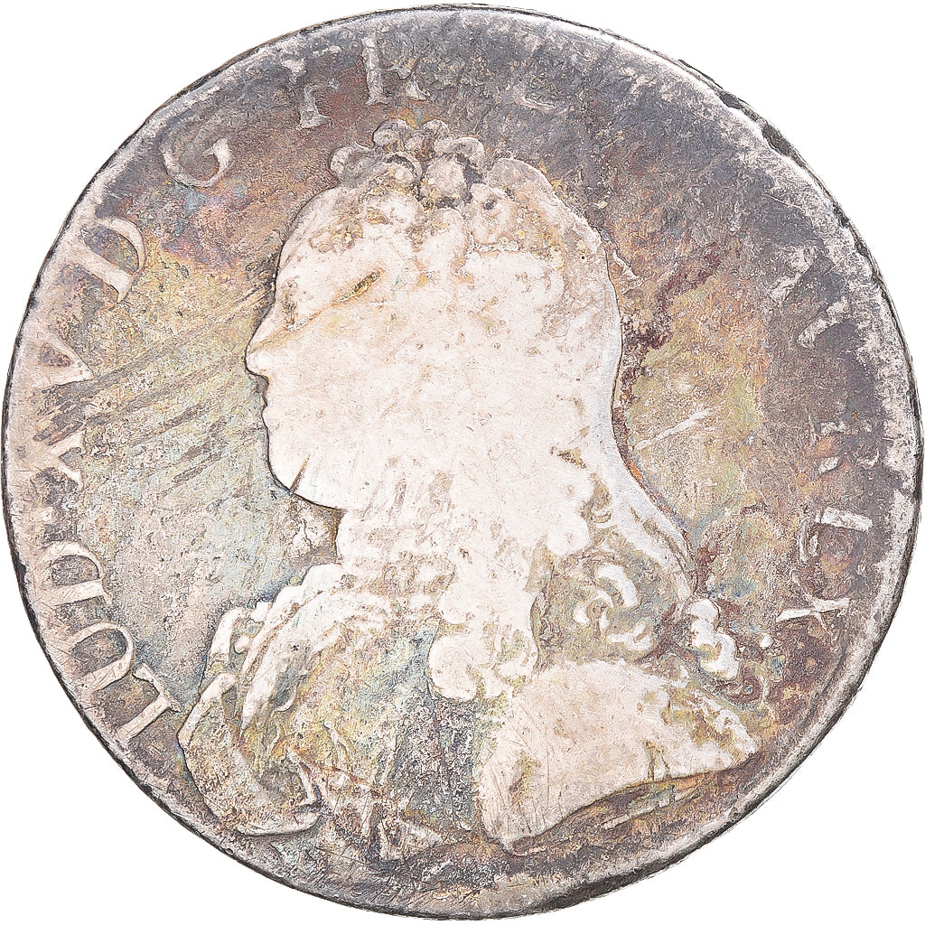 Moneta, Francia, Ecu aux branches d'olivier, 1733, Rouen, B+, Argento