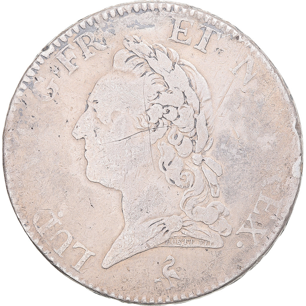 Monnaie, France, Louis XV, Écu à la vieille tête, 1774, Paris, B+, Argent