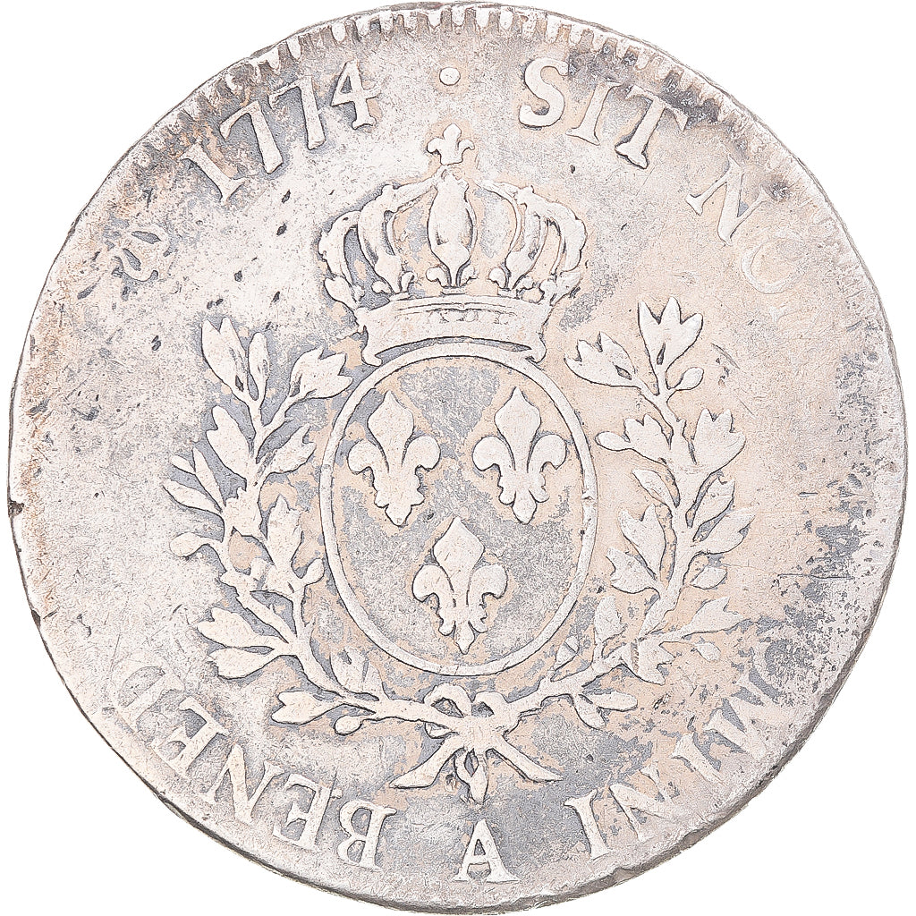 Monnaie, France, Louis XV, Écu à la vieille tête, 1774, Paris, B+, Argent