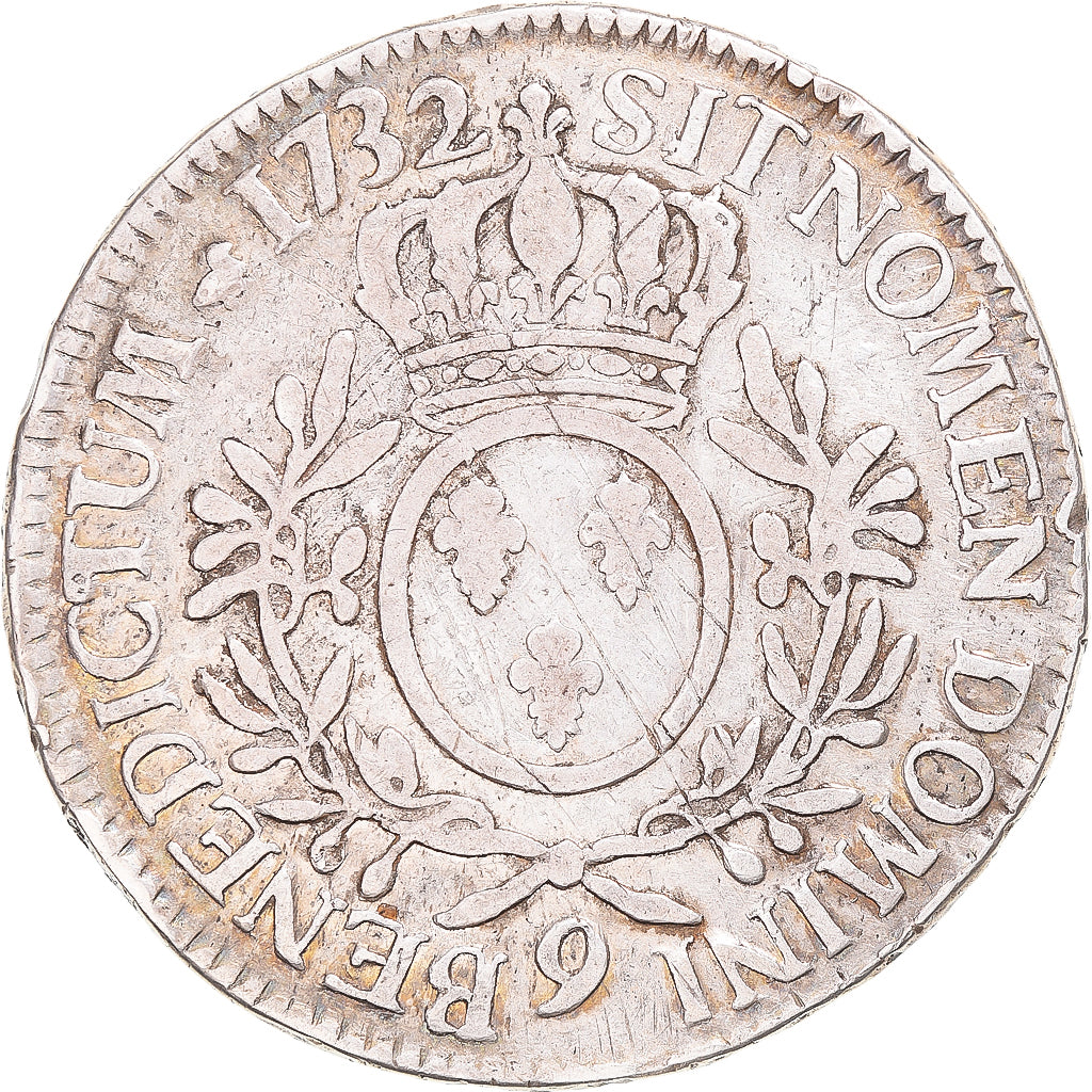 Münze, Frankreich, Louis XV, Ecu aux branches d'olivier, 1732, Rennes, S