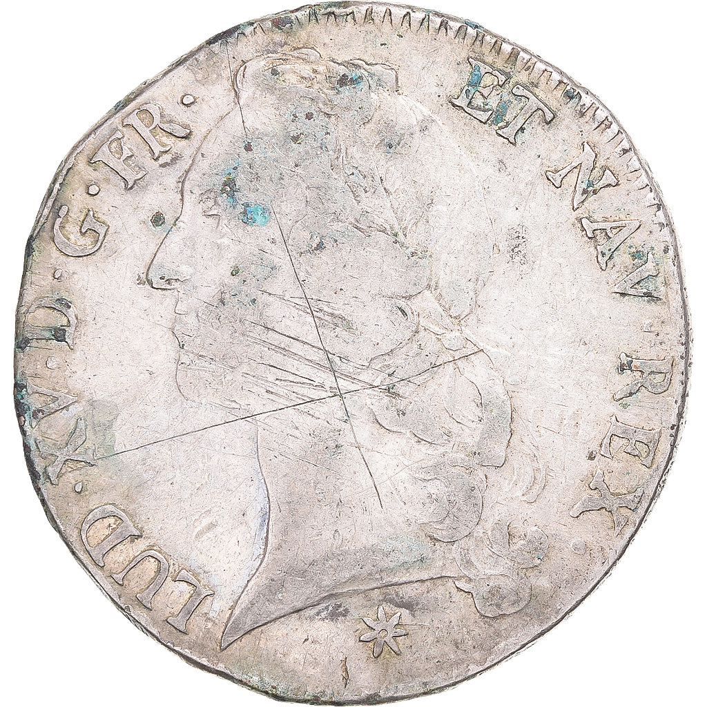 Moneta, Francia, Louis XV, Écu au bandeau, 1747, Toulouse, B+, Argento