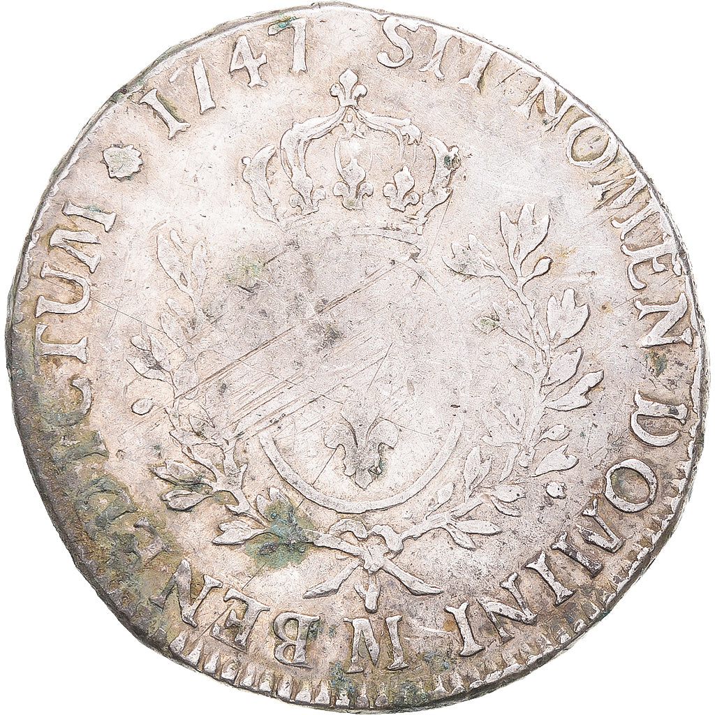 Moneta, Francia, Louis XV, Écu au bandeau, 1747, Toulouse, B+, Argento