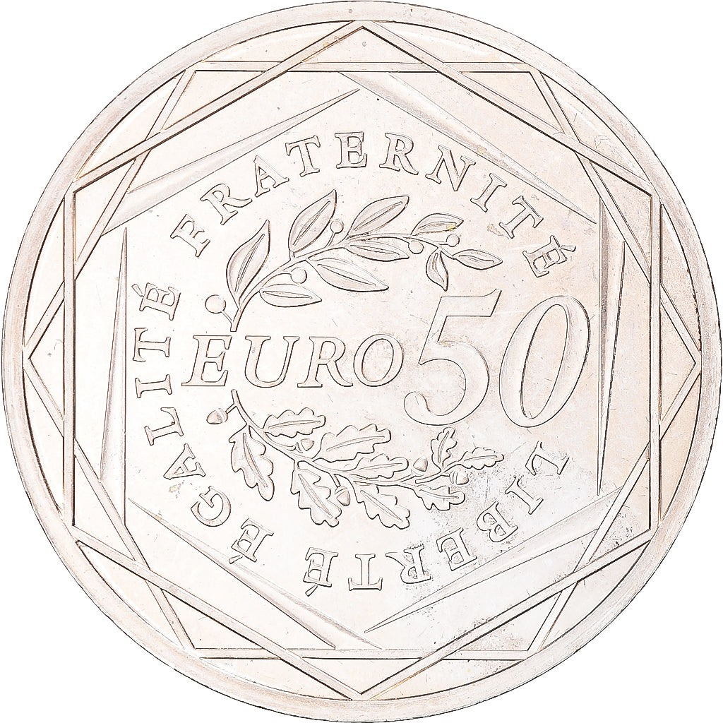 France, 50 Euro, 2010, Paris, Semeuse, MS(63), Silver