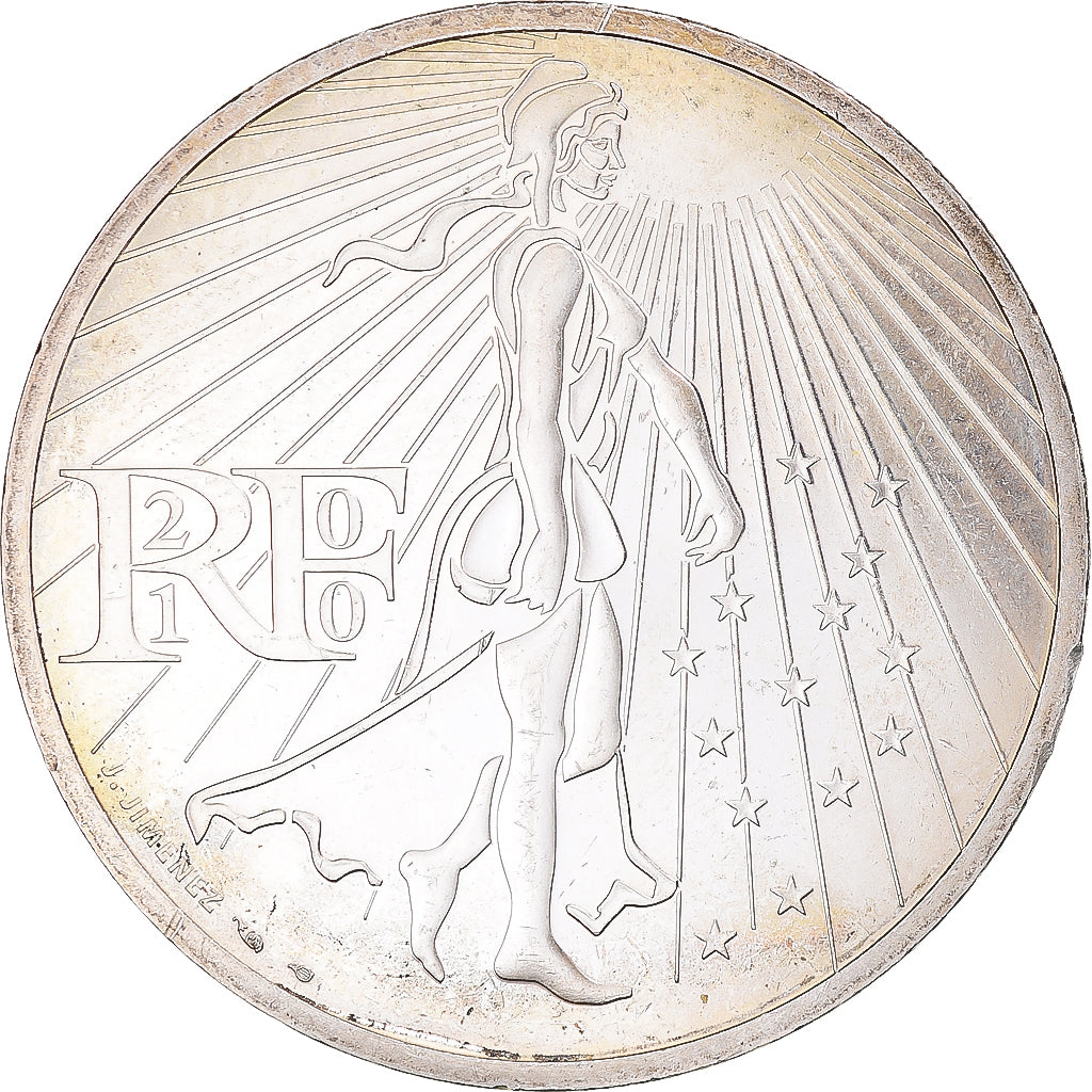 France, 50 Euro, 2010, Paris, Semeuse, MS(63), Silver