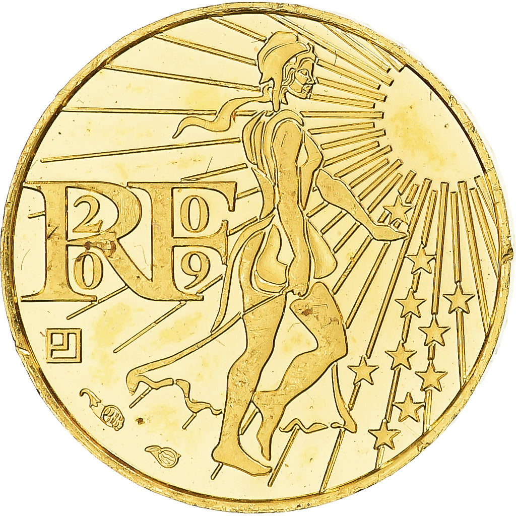 France, 100 Euro, 2009, Paris, Semeuse, MS(64), Gold