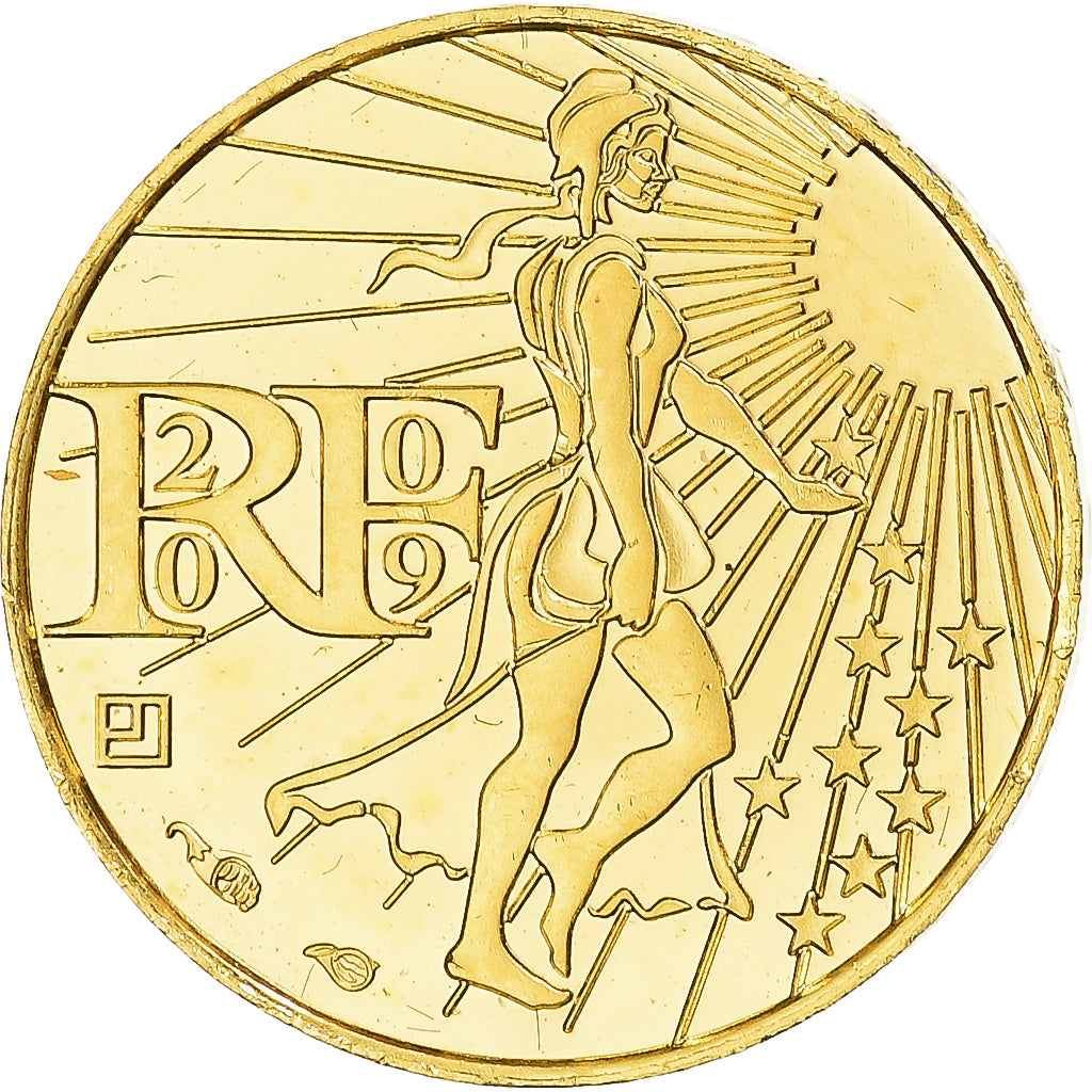 France, 100 Euro, 2009, Paris, Semeuse, SPL+, Or