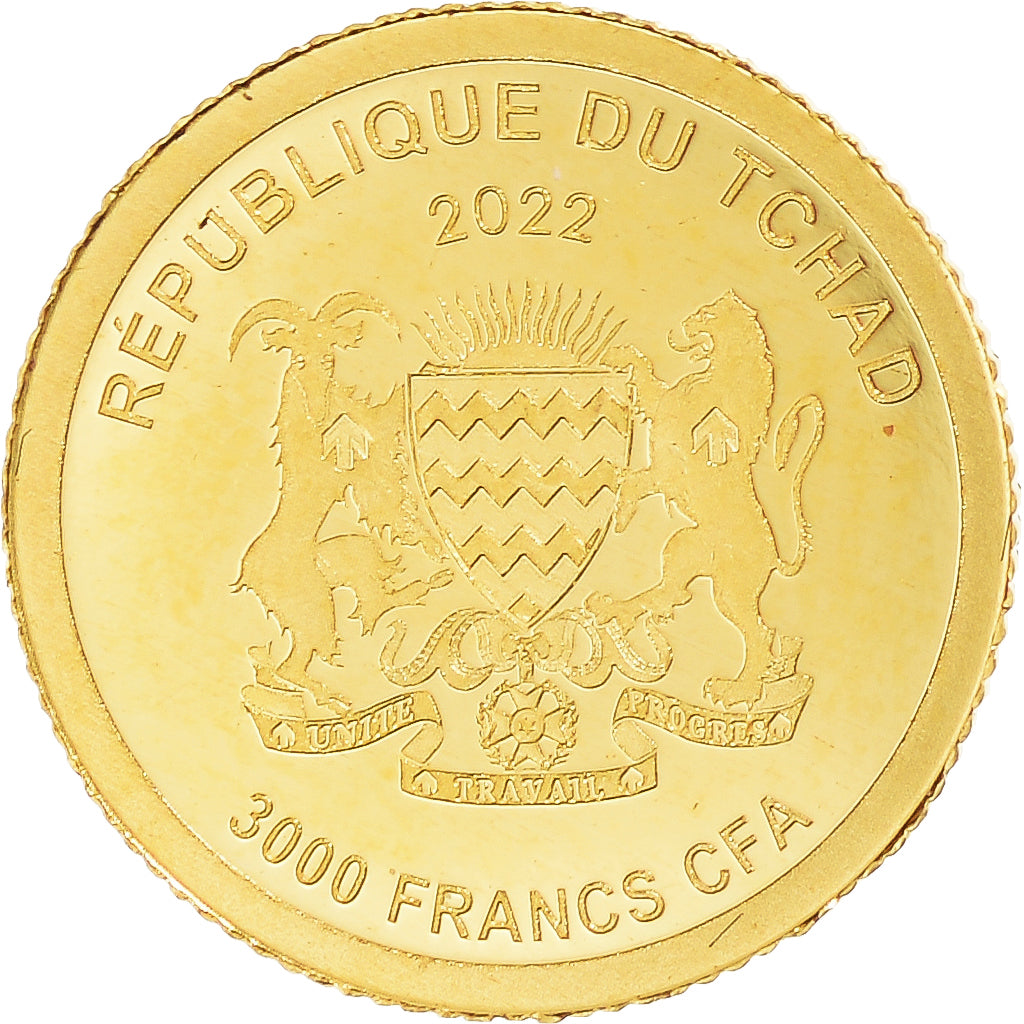 Monnaie, Tchad, 3000 Francs, 2022, Athos, FDC, Or