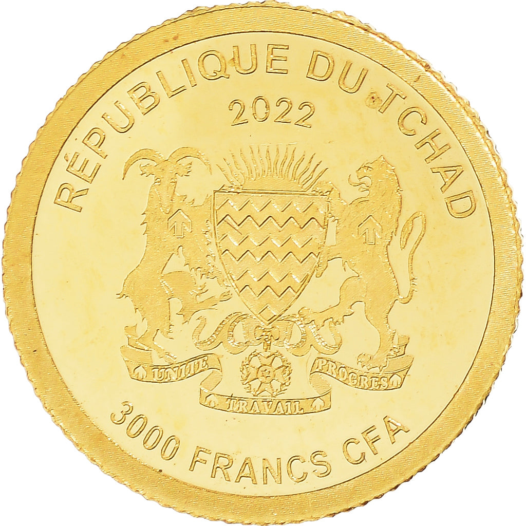 Monnaie, Tchad, 3000 Francs, 2022, Aramis, FDC, Or