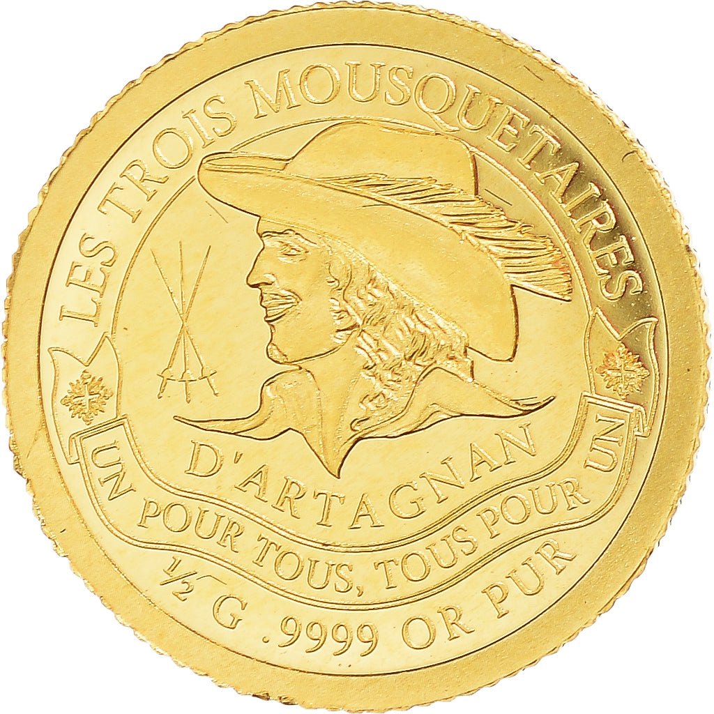 Monnaie, Tchad, 3000 Francs, 2022, D'Artagnan, FDC, Or