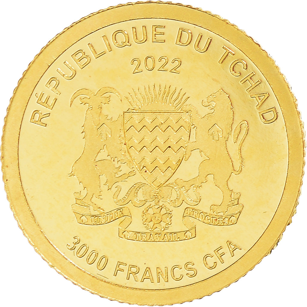 Monnaie, Tchad, 3000 Francs, 2022, D'Artagnan, FDC, Or