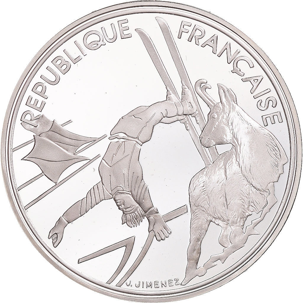 Coin, France, Albertville 1992, 100 Francs, 1990, Paris, MS(65-70), Silver