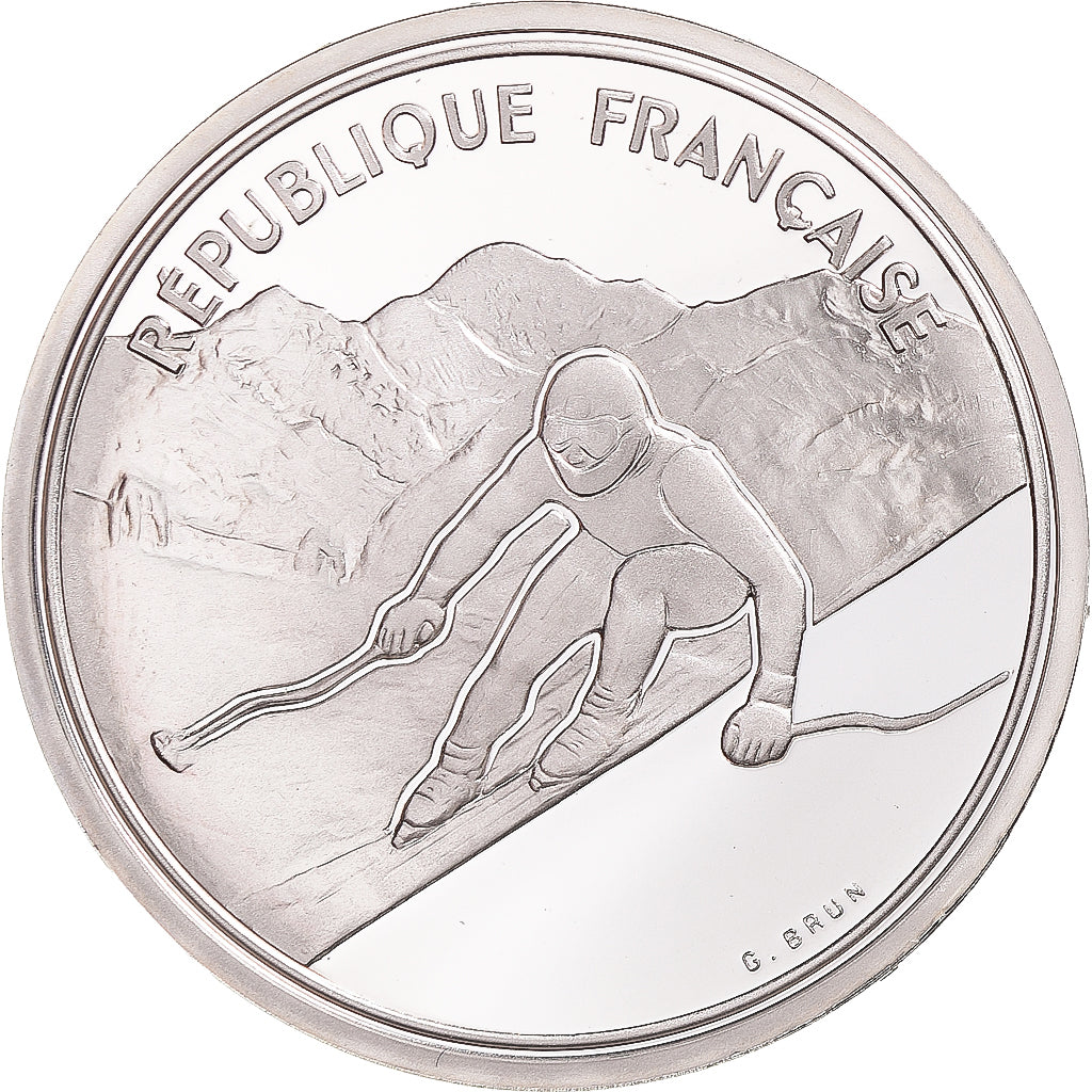 Munten, Frankrijk, Albertville 1992, 100 Francs, 1989, Paris, FDC, Zilver