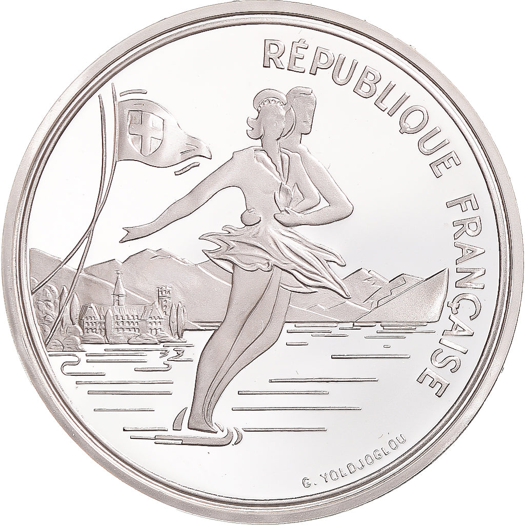 Monnaie, France, Albertville 1992, 100 Francs, 1989, Paris, FDC, Argent