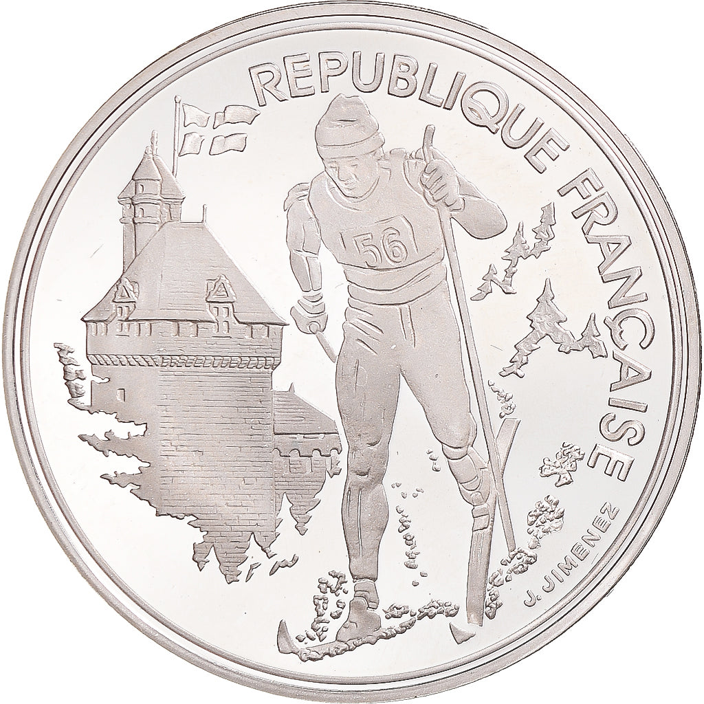 Coin, France, Albertville 1992, 100 Francs, 1991, Paris, MS(65-70), Silver