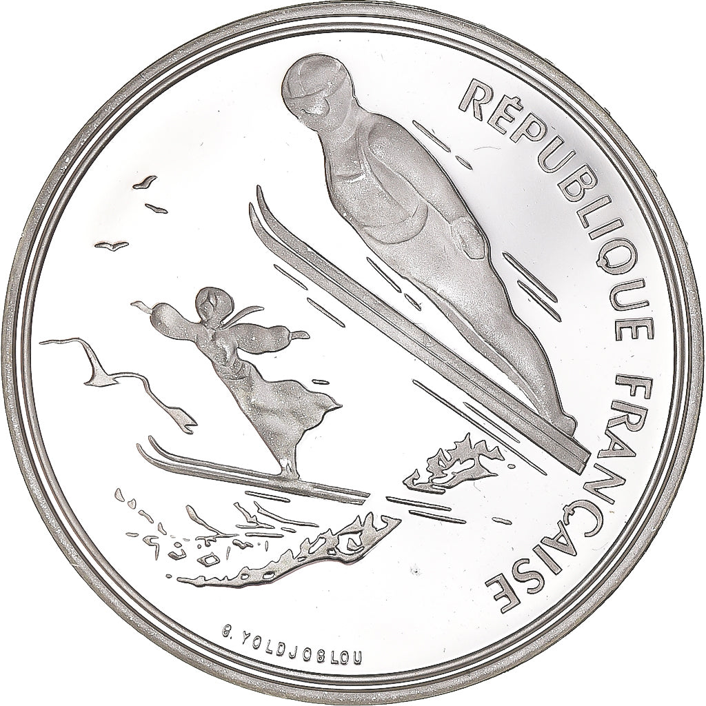 Munten, Frankrijk, Albertville 1992, 100 Francs, 1991, Paris, FDC, Zilver