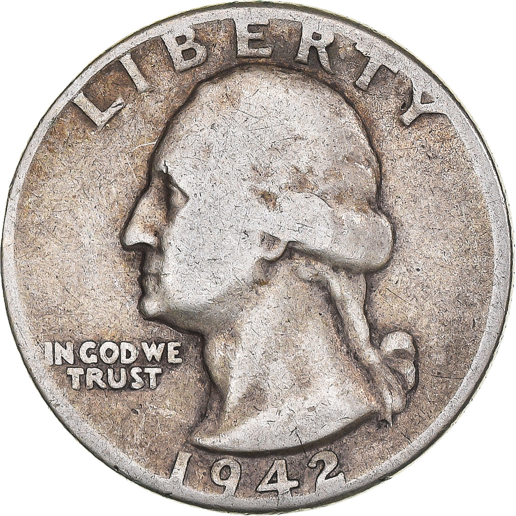 Coin, United States, Washington, Quarter, 1942, U.S. Mint, VF(30-35), Silver