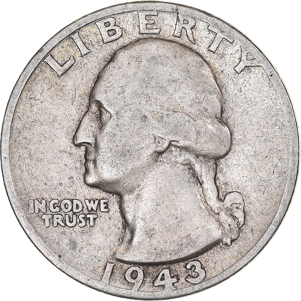 Coin, United States, Washington, Quarter, 1943, U.S. Mint, VF(30-35), Silver