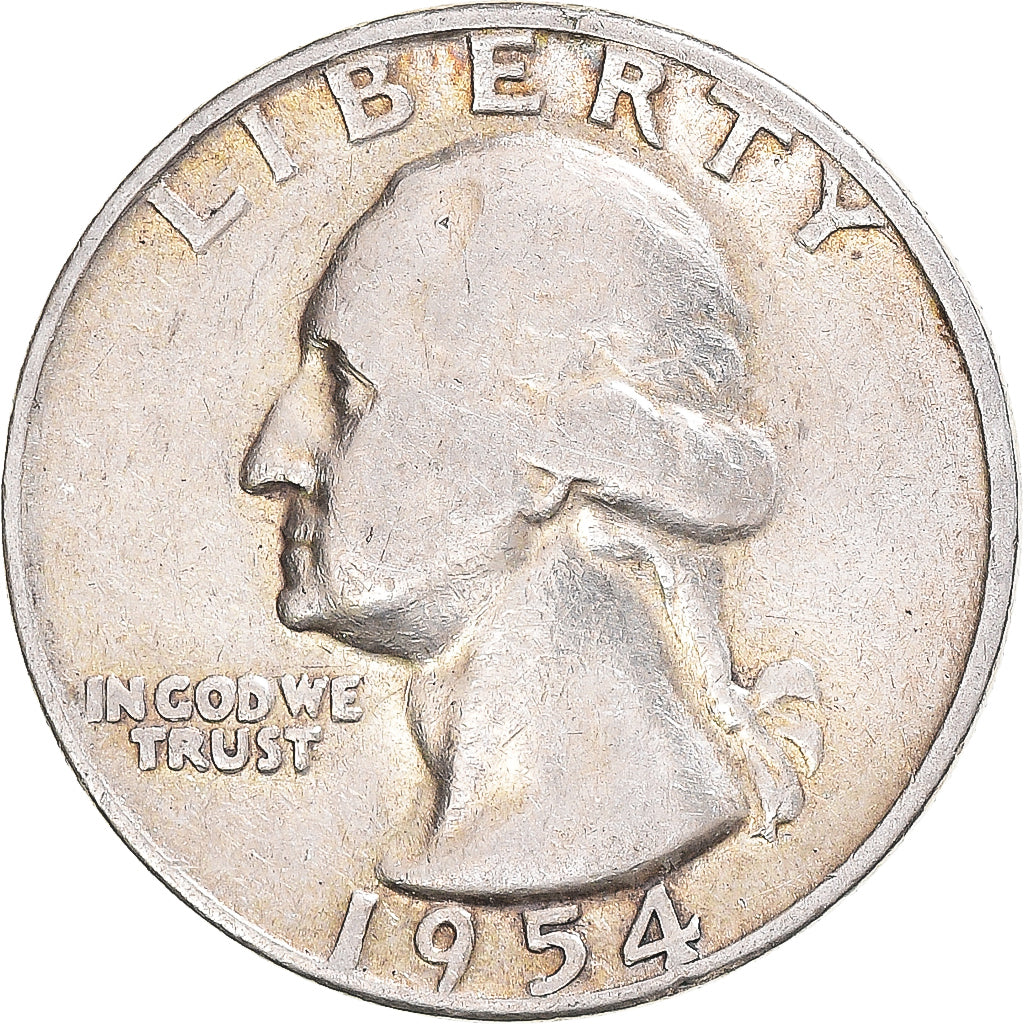 Coin, United States, Washington, Quarter, 1954, U.S. Mint, VF(30-35), Silver