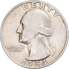 Coin, United States, Washington, Quarter, 1954, U.S. Mint, VF(30-35), Silver