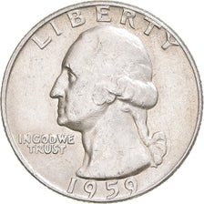 Coin, United States, Washington, Quarter, 1959, U.S. Mint, EF(40-45), Silver