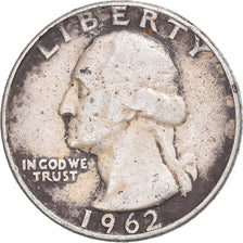 Coin, United States, Washington, Quarter, 1962, U.S. Mint, VF(30-35), Silver
