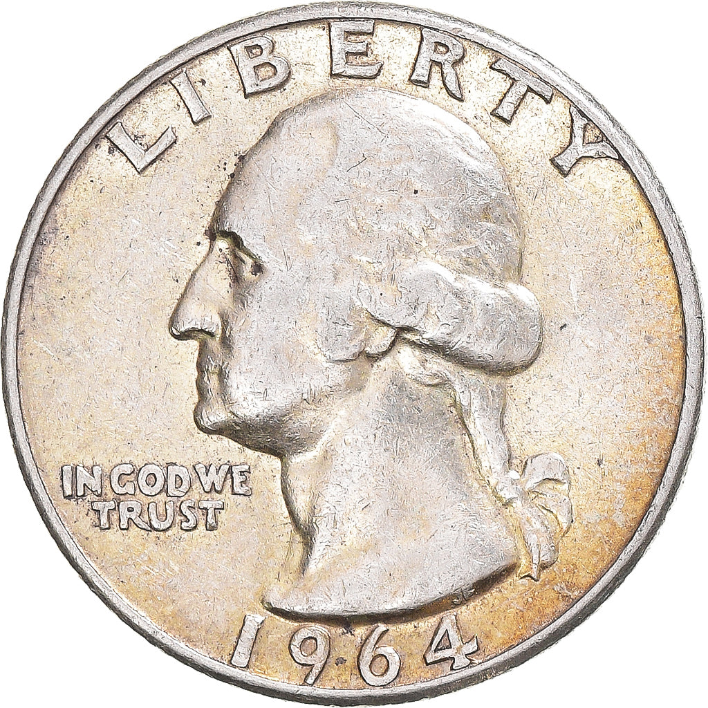 Coin, United States, Washington, Quarter, 1964, U.S. Mint, EF(40-45), Silver