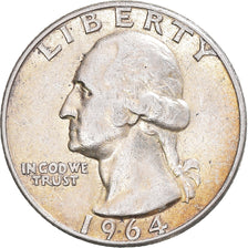 Coin, United States, Washington, Quarter, 1964, U.S. Mint, EF(40-45), Silver