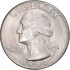 Monnaie, États-Unis, Washington, Quarter, 1983, U.S. Mint, TTB, Argent